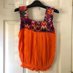 Jen’s Pirate Booty Tangerine Embroidered Top